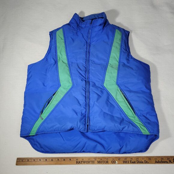 Vintage Woolrich Vest Jacket Mens Size XL Blue Gorpcore Sleeveless Broken Zipper - Picture 7 of 14